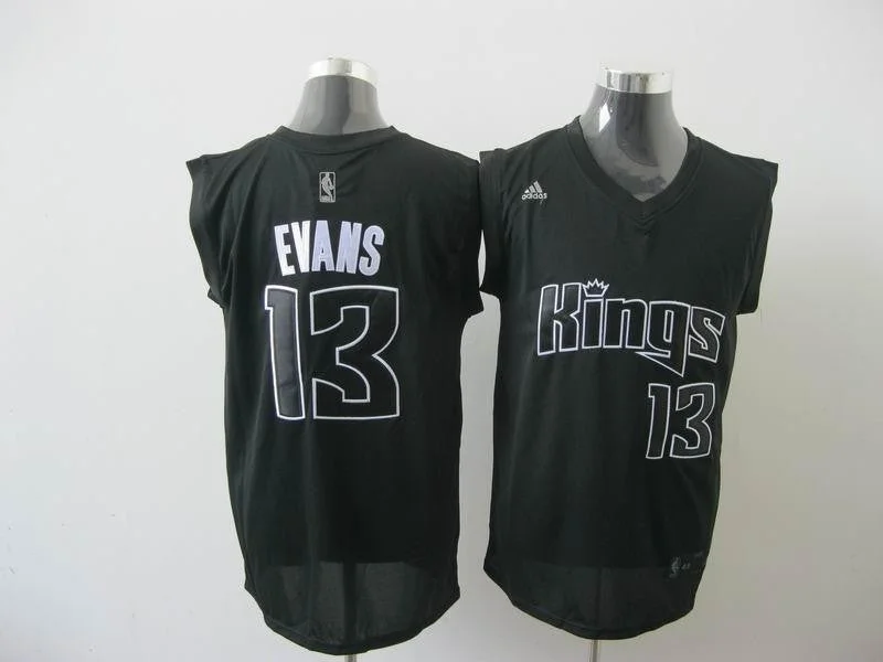 Basketball Jersey High Quality-Kings 13 Evans Black Basketball Jerseys