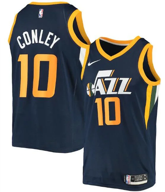 Basketball Jersey For Kids-Men's Utah Jazz Navy #10 Mike Conley Icon Edition Swingman Stitched Basketball Jersey