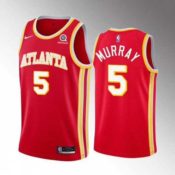 Basketball Jersey Screen Printed-Men's Atlanta Hawks #5 Dejounte Murray Red Stitched Basketball Jersey