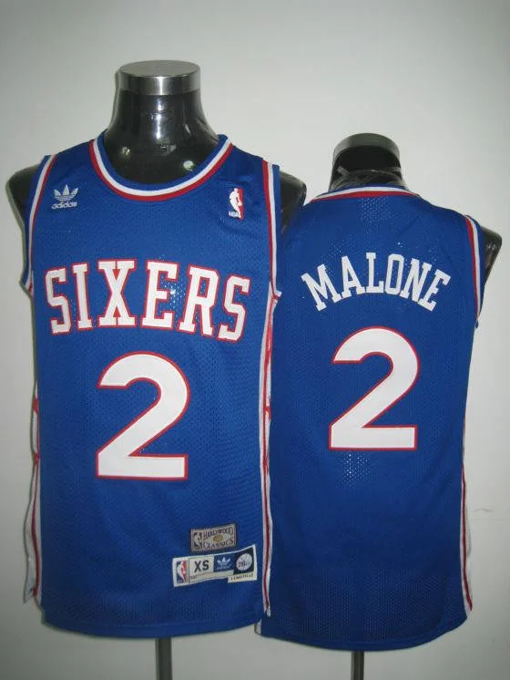 Basketball Jersey Practice Wear-Sixers 2 Malong Blue Basketball Jerseys