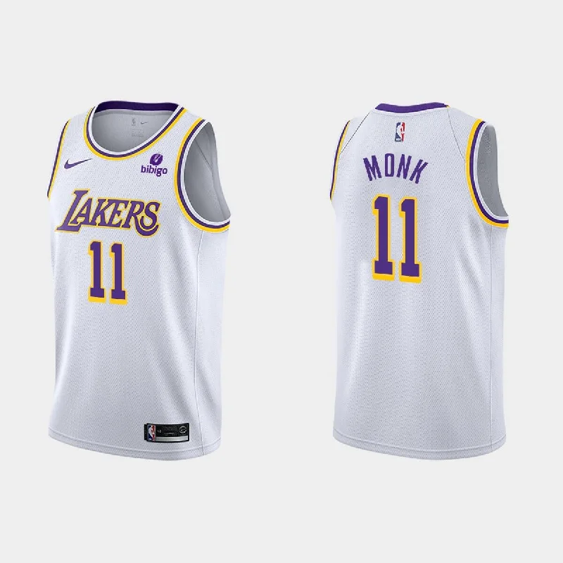 Basketball Jersey Plus Size-Men's Los Angeles Lakers #11 Malik Monk White Stitched Basketball Jersey