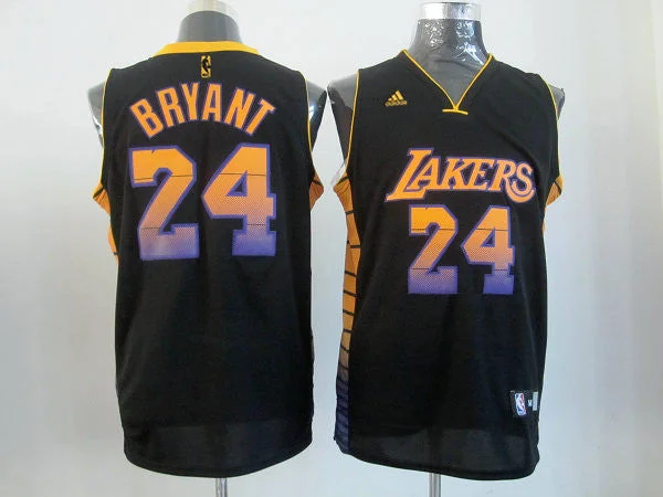 Basketball Jersey Custom Print-Los Angeles Lakers 24 Bryant Black Yellow letter Basketball Jerseys