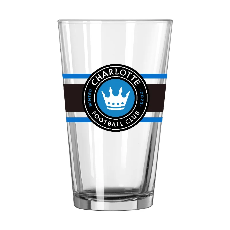 Team Mug Gift Box-Charlotte FC 16oz Stripe Pint Glass