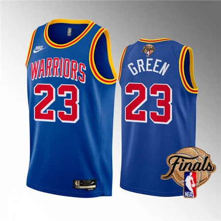 Basketball Jersey Manufacturer Direct-Men's Golden State Warriors #23 Draymond Green 2022 Royal Finals Stitched Basketball Jersey