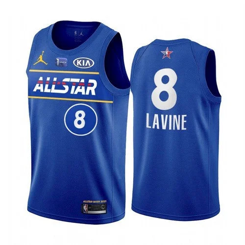 Basketball Jersey Sportswear Edition-Men's 2021 All-Star Chicago Bulls #8 Zach LaVine Blue Eastern Conference Stitched Basketball Jersey