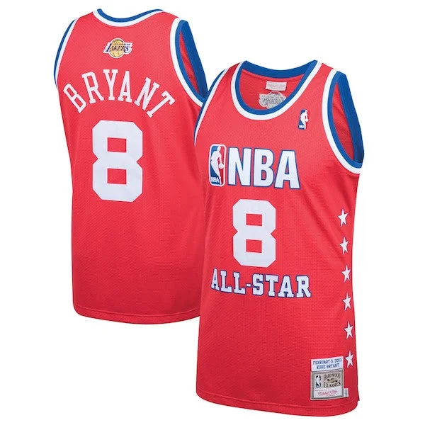 Basketball Jersey Loved By Athletes-Men's Kobe Bryant Mitchell & Ness Red 2003 All-Star Hardwood Classics Basketball Jersey