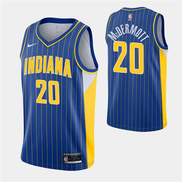 Basketball Jersey With Side Pockets-Men's Indiana Pacers #20 Doug McDermott Royal City Swingman 2020-21 Stitched Basketball Jersey