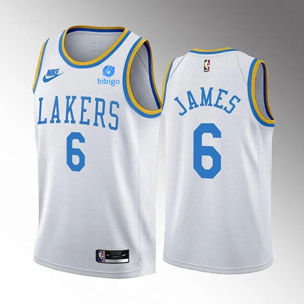 Basketball Jersey Long Lasting-Men's Los Angeles Lakers #6 LeBron James 2022/23 White Classic Edition Stitched Basketball Basketball Jersey