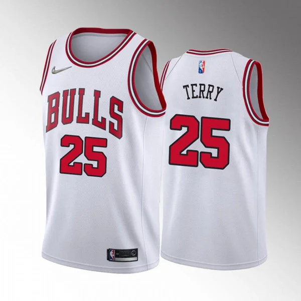 Basketball Jersey For Summer League-Men's Chicago Bulls #25 Dalen Terry White Stitched Basketball Basketball Jersey