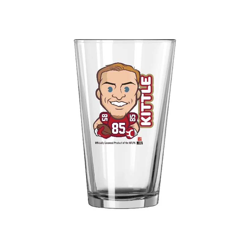 Team Mug For Valentine’s Day-San Francisco 49ers George Kittle Caricature 16oz Pint Glass