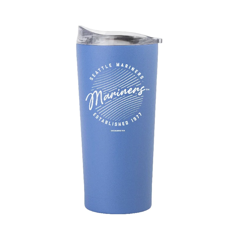 Team Mug Simple Yet Stylish-Seattle Mariners 20oz Retro Script Arctic Powder Coat Tumbler