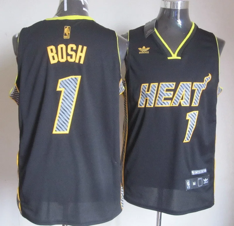 Basketball Jersey Tournament-Heats 1 Bosh Black Fashion Basketball Jerseys