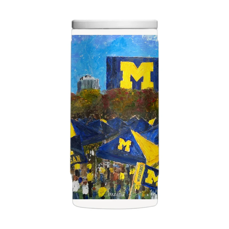 Team Mug For Coworkers-Michigan 12oz Collector Powder Coat Slim Can Coolie