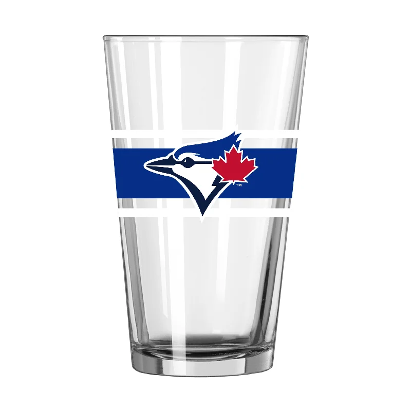 Team Mug For Startups-Toronto Blue Jays 16oz Stripe Pint Glass