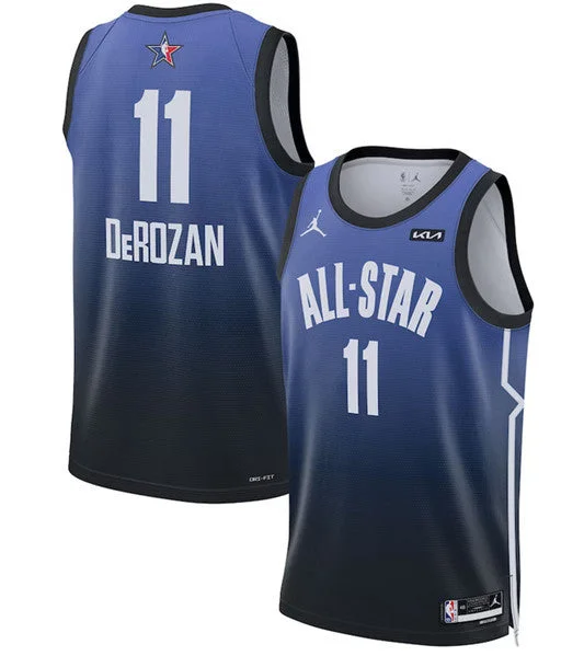 Basketball Jersey Built For Action-Men's 2023 All-Star #11 DeMar DeRozan Blue Game Swingman Stitched Basketball Basketball Jersey