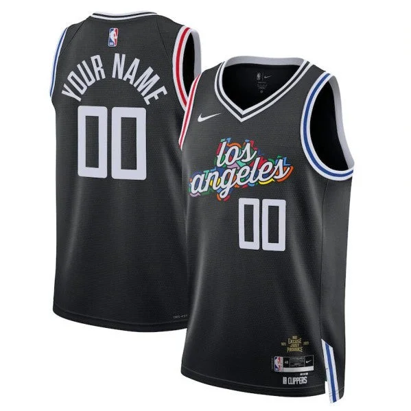 Basketball Jersey Best Gift Idea-Men's Los Angeles Clippers Active Player Custom 2022/23 Black City Edition Swingman Stitched Basketball Jersey