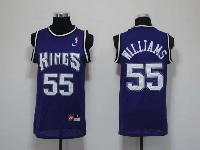 Basketball Jersey Built For Action-Kings 55 Williams purple Basketball Jerseys