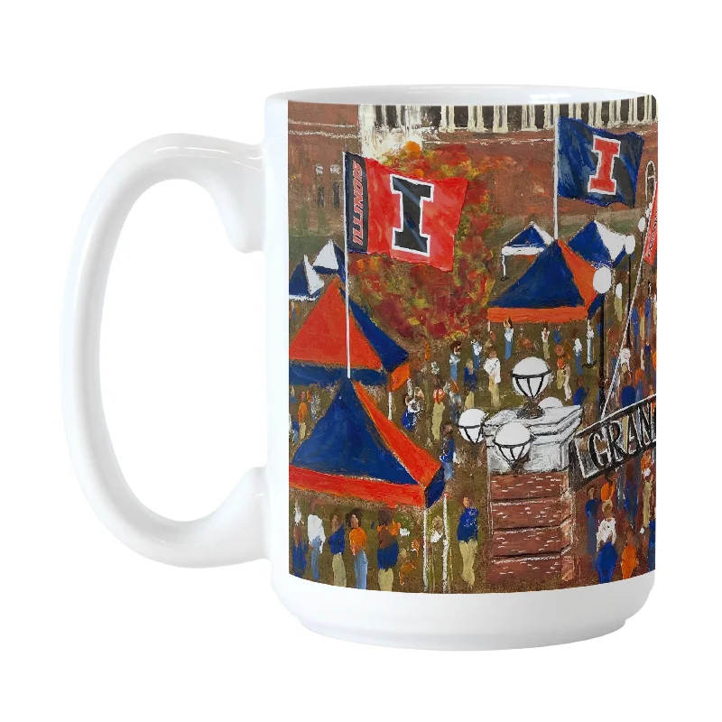 Team Mug Reusable-Illinois 15oz Collector Sublimated Mug