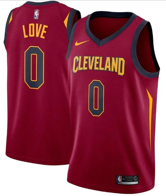 Basketball Jersey For Coaches-Men's Cleveland Cavaliers Red #0 Kevin Love Icon Edition Swingman Stitched Basketball Jersey