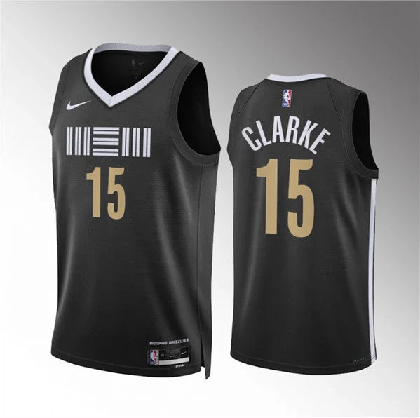 Basketball Jersey Fade-Resistant-Men's Memphis Grizzlies #15 Brandon Clarke Black 2023/24 City Edition Stitched Basketball Basketball Jersey