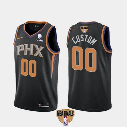 Basketball Jersey With Patterns-Men's Phoenix Suns ACTIVE PLAYER Custom 2021 Black Finals Statement Edition Stitched Basketball Jersey