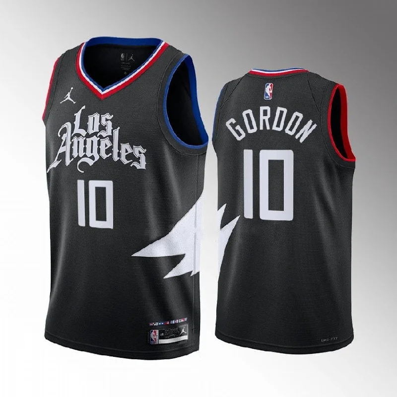 Basketball Jersey Retro Style-Men's Los Angeles Clippers #10 Eric Gordon Black Statement Edition Stitched Basketball Jersey