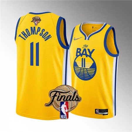 Basketball Jersey Tank Top Style-Men's Golden State Warriors #11 Klay Thompson 2022 Yellow Finals Stitched Basketball Jersey