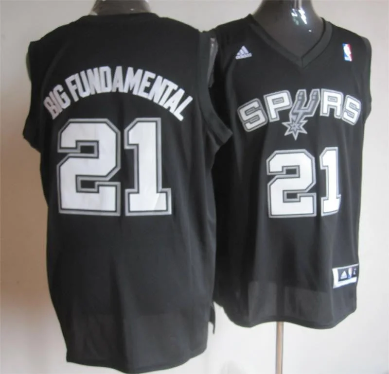 Basketball Jersey Discount Offer-Spurs 21 Big Fundamental Black New Basketball Jerseys