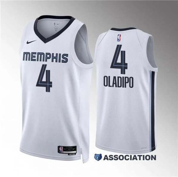 Basketball Jersey Premium Sportswear-Men's Memphis Grizzlies #4 Victor Oladipo White Association Edition Stitched Basketball Jersey