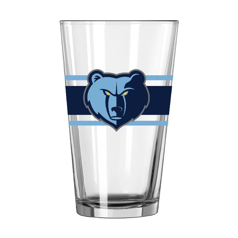 Team Mug For Family Members-Memphis Grizzlies 16oz Stripe Pint Glass