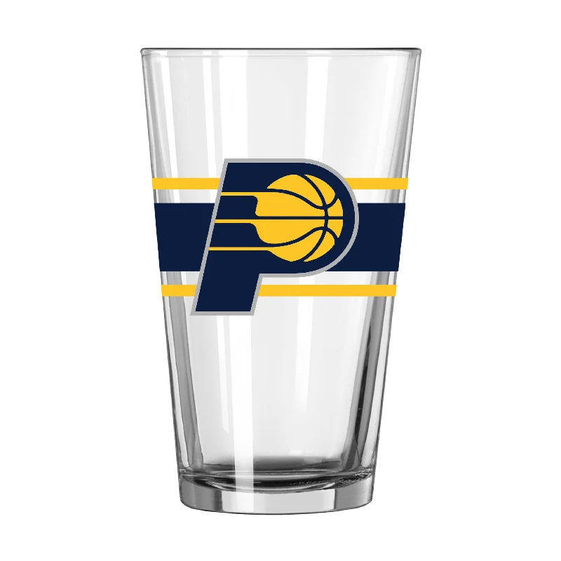 Team Mug With Elegant Look-Indiana Pacers 16oz Stripe Pint Glass