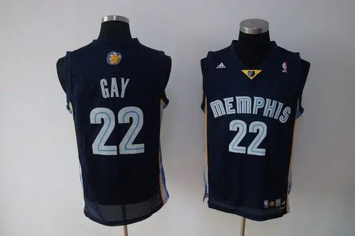 Basketball Jersey Sleeveless-Grizzlies 22 Rudy Gay Black Basketball Jerseys