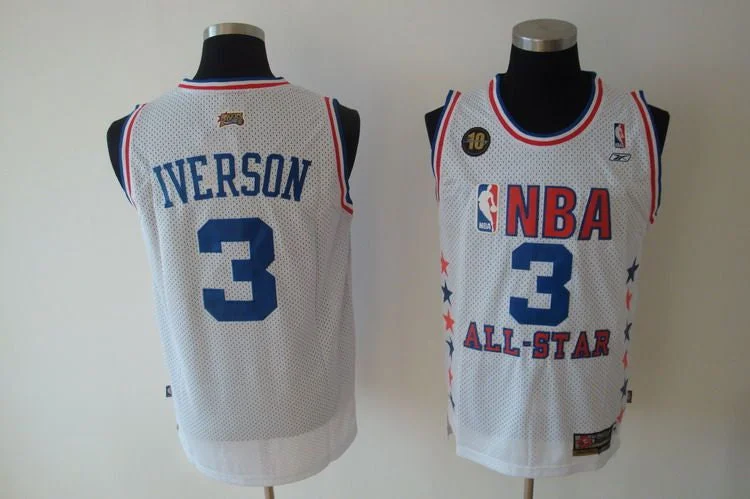 Basketball Jersey For Women-Sixers 3 Allen Iverson White All Star Basketball Jerseys