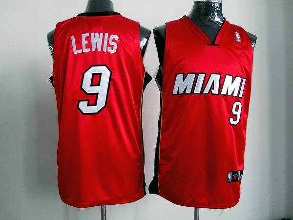 Basketball Jersey Comfortable Neckline-Miami Heat 9 Lewis Red Basketball Jerseys