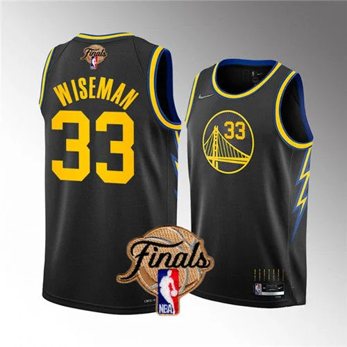 Basketball Jersey Purple And Gold-Men's Golden State Warriors #33 James Wiseman 2022 Black Finals Stitched Basketball Jersey