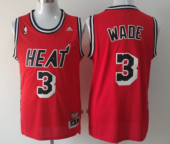 Basketball Jersey Athletic Wear-Heats 3 Wade Red Basketball Jerseys