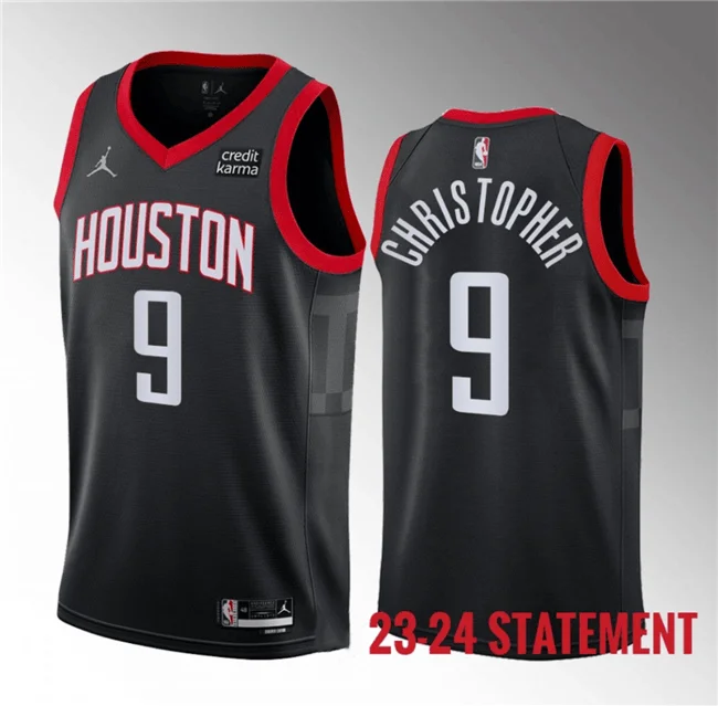 Basketball Jersey Soft Fabric-Men's Houston Rockets #9 Josh Christopher Black 2023 Statement Edition Stitched Basketball Basketball Jersey