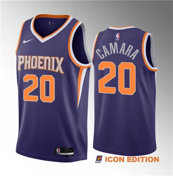 Basketball Jersey College Team-Men's Phoenix Suns #20 Toumani Camara Purple 2023 Draft Icon Edition Stitched Basketball Basketball Jersey