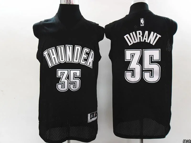 Basketball Jersey Moisture-Wicking-Thunder 35 Durant Black Mesh Basketball Jerseys