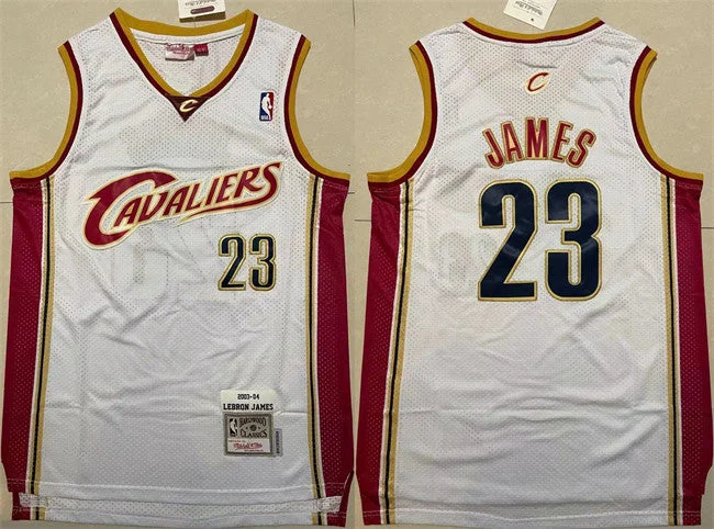 Basketball Jersey Special Edition-Men's Cleveland Cavaliers #23 LeBron James White Throwback Stitched Basketball Jersey