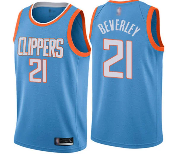 Basketball Jersey Special Edition-Men's Los Angeles Clippers #21 Patrick Beverley Blue City Edition Stitched Basketball Jersey