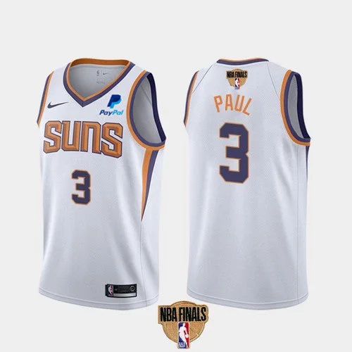 Basketball Jersey Lightweight And Durable-Men's Phoenix Suns #3 Chris Paul 2021 White Finals Association Edition Stitched Basketball Jersey