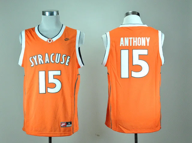 Syracuse Orange Camerlo Anthony 15 Orange Throwback Basketball Jerseys