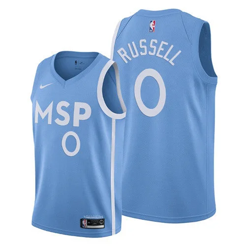 Basketball Jersey Game Day-Men's Minnesota Timberwolves #0 D'Angelo Russell Blue 2019 City Edition Stitched Basketball Jersey