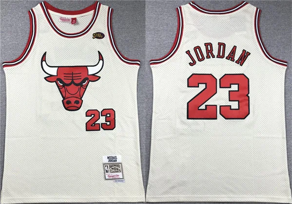 Basketball Jersey Wrinkle-Resistant-Men's Chicago Bulls #23 Michael Jordan White Stitched Basketball Basketball Jersey