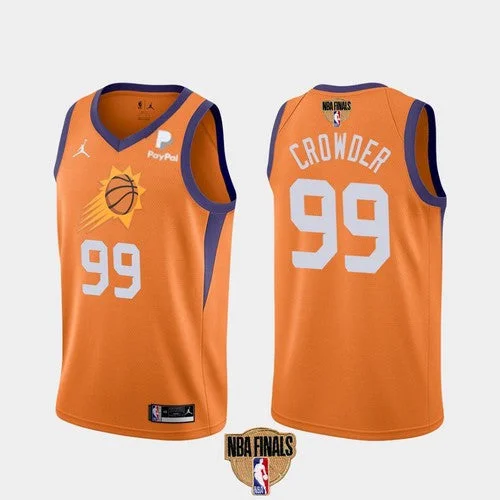 Basketball Jersey Cool Look-Men's Phoenix Suns #99 Jae Crowder 2021 Orange Statement Finals Basketball Swingman Stitched Basketball Jersey