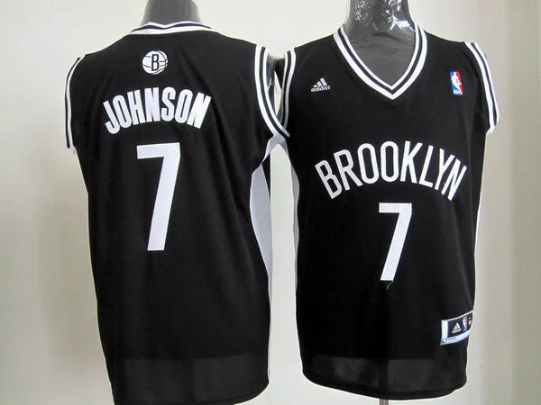 Basketball Jersey Gym-Ready-Brooklyn Nets 7 Johnson Black Basketball Jerseys