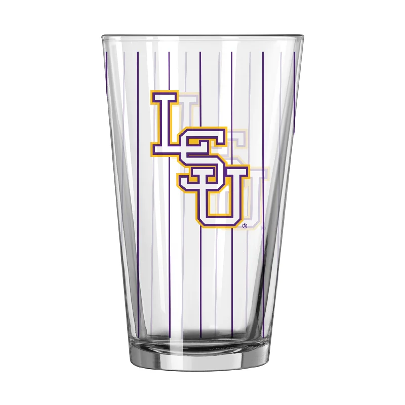 Team Mug Fundraising Items-LSU Baseball Pinstripe 16oz Pint Glass