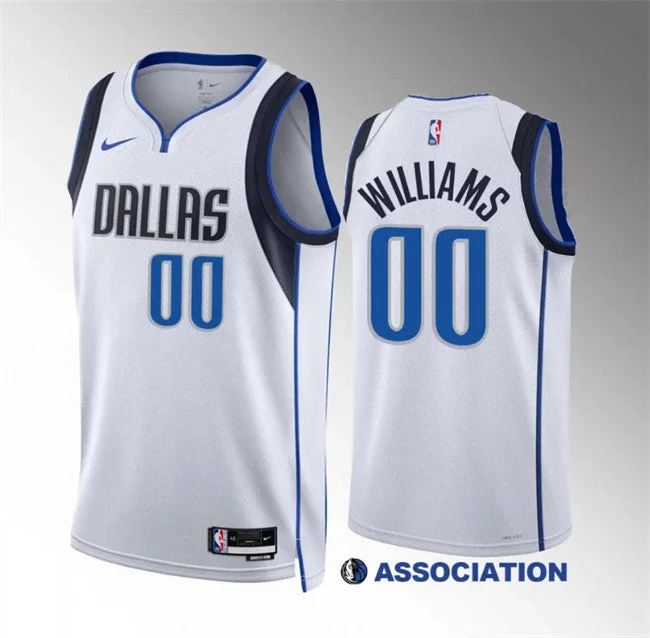 Basketball Jersey Inspired By NBA-Men's Dallas Mavericks #00 Brandon Williams White Association Edition Stitched Basketball Basketball Jersey