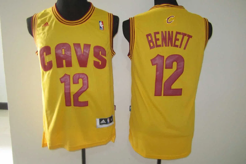 Basketball Jersey Sleeveless-Cavaliers 12 Bennett Yellow Revolution 30 Basketball Jerseys